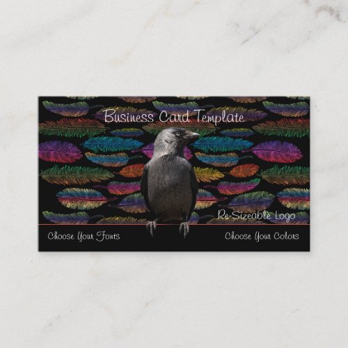 Feathers and Raven Logo Business Card
