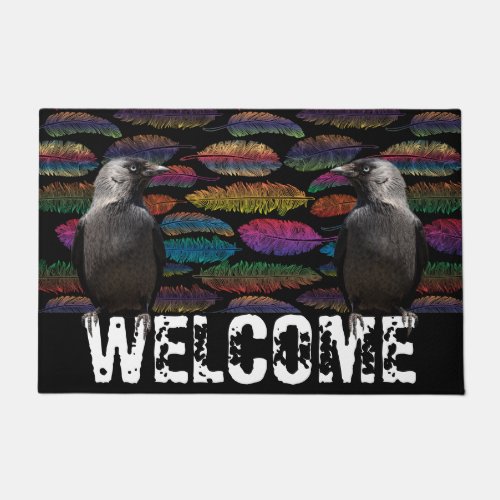 Feathers And Two Ravens Doormat