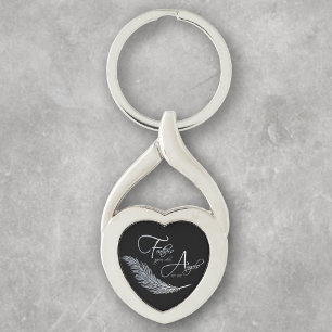 Feathers Appear When Angels Are Near Keychain