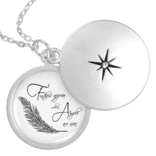 Feathers Appear When Angels Are Near Locket Necklace