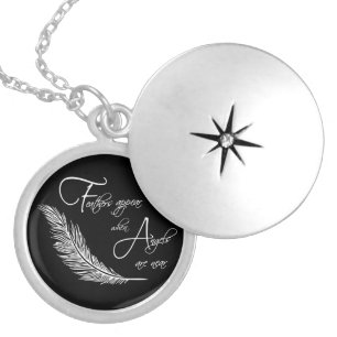 Feathers Appear When Angels Are Near Locket Necklace