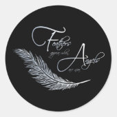 Feathers Appear When Angels Are Near Magnet Classic Round Sticker (Front)