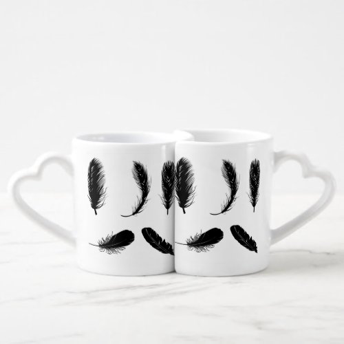 feathers_birds_silhouette_animal coffee mug set