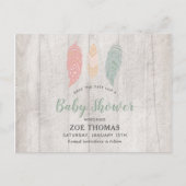 Feathers Boho Baby Shower Save The Date Invitation Postcard (Front)