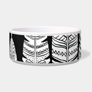 Feathers boho: black and white pattern bowl