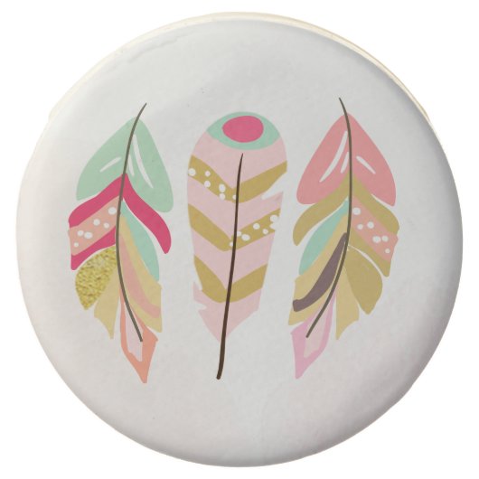 Feathers Boho Oreo Cookies Wild one Tribal Shower (Front)