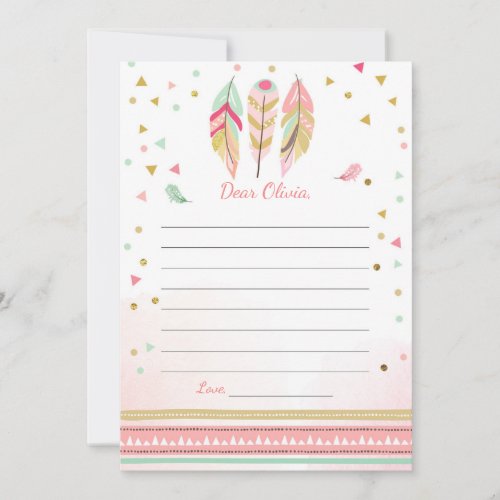 Feathers Boho Tribal Guestbook Cards Time Capsule