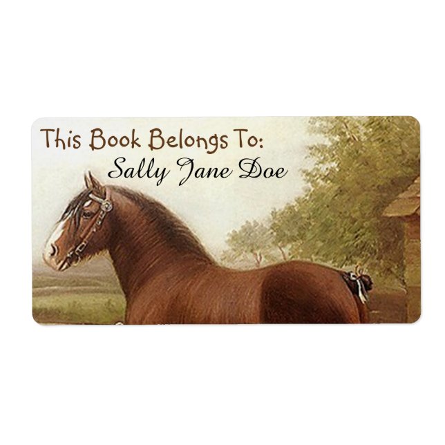 Feathers Clydesdale Draft Horse Bookplates Labels (Front)
