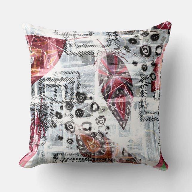 Feathers, ethnic . throw pillow (Front)
