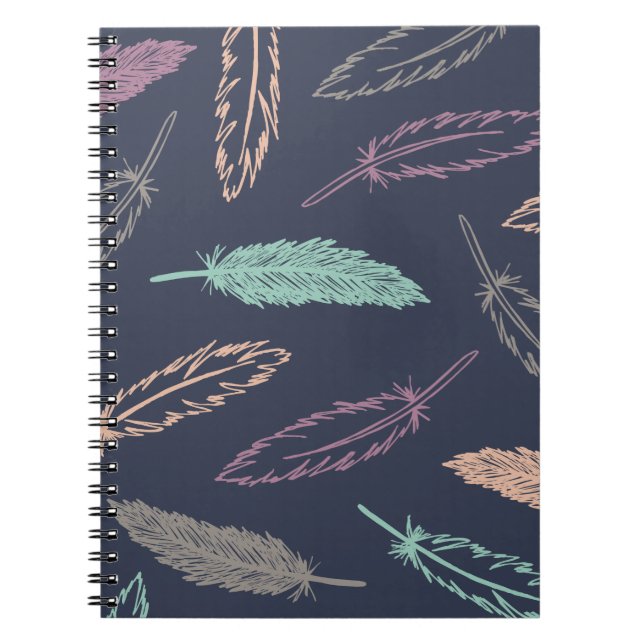 Feathers Falling Journal - Midnight (Front)