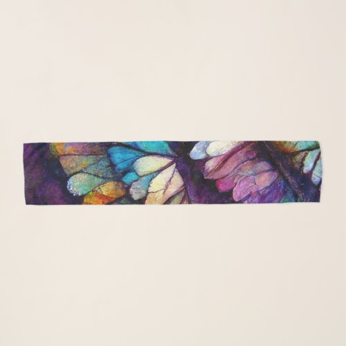 Feathers Floral Rainbow Alcohol Ink Scarf