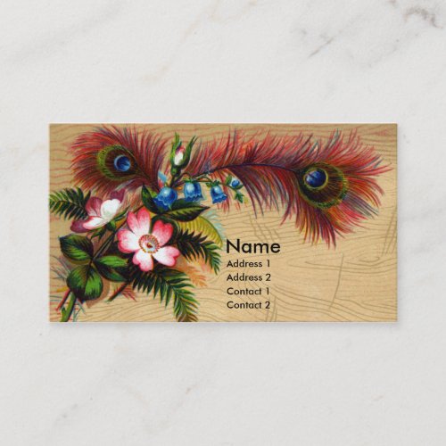 Feathers, Flowers and Ferns Business Card Template