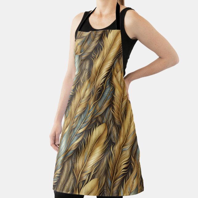 Feathers Golden Silver Art  Apron (Insitu)