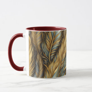 Feathers Golden Silver Art  Mug