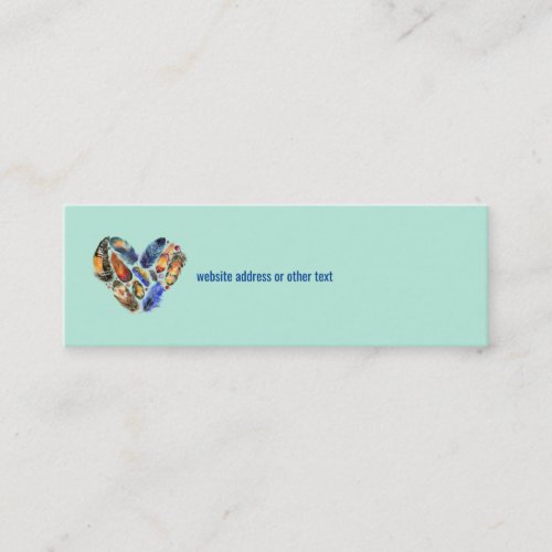 Feathers _ Heart Shaped Watercolor Design Website Mini Business Card