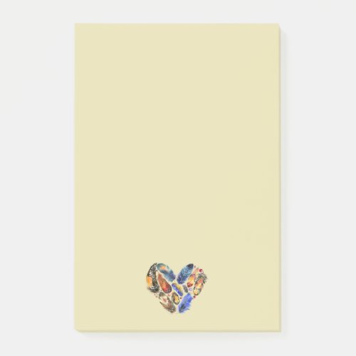 Feathers In A Heart Shape Watercolor Design Post_it Notes