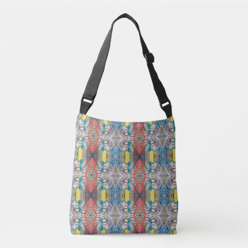 Feathers in a Tiled Repeating Pattern Crossbody Bag