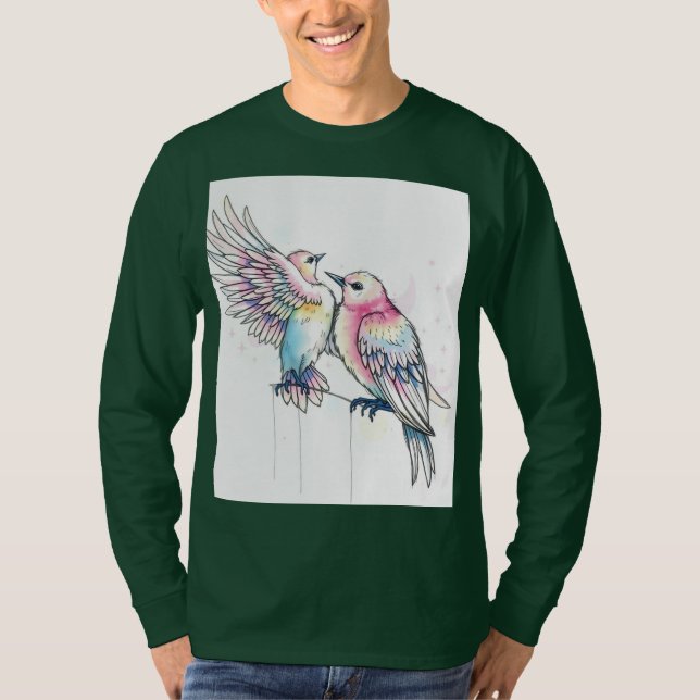 Feathers in Flight: The Spirit of Avian Freedom T-Shirt (Front)