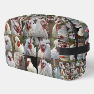 "Feathers in Focus: A White Chicken's Portrait" Dopp Kit