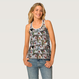 "Feathers in Focus: A White Chicken's Portrait" Tank Top