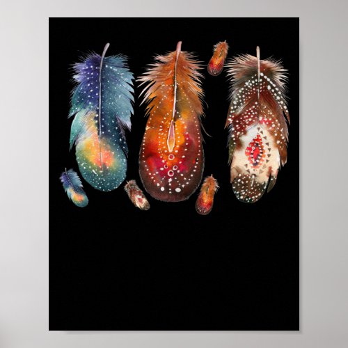 Feathers Indian Native Pride Indigenous Poster