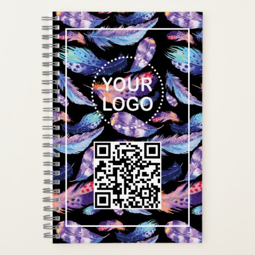 Feathers Logo QR code Promotional Business Notebook