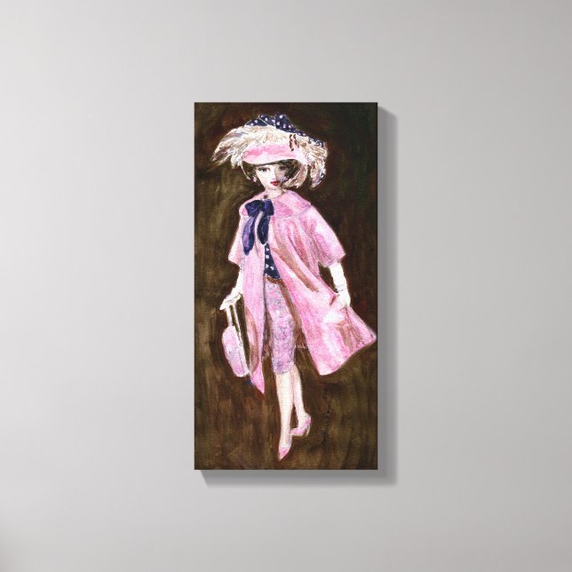 Feathers, Mauvy Silk & Suede: Matisse Doll Fashion Canvas Print (Front)