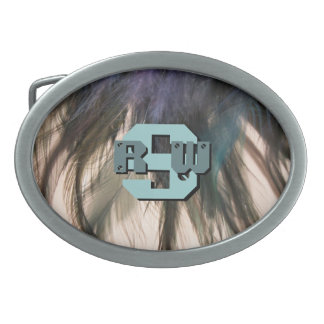 Feathers Monogram Design Belt Buckle