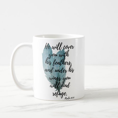 Feathers Mug Psalm 914 Under His Wings