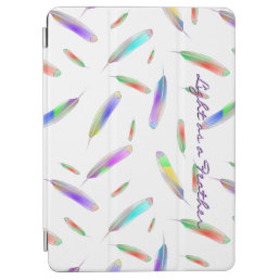 Feathers muilt-colored pink blue purple green soft iPad air cover