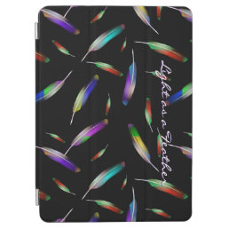 Feathers muilt-colored pink blue purple green soft iPad air cover