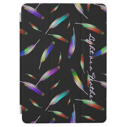 Feathers muilt_colored pink blue purple green soft iPad air cover