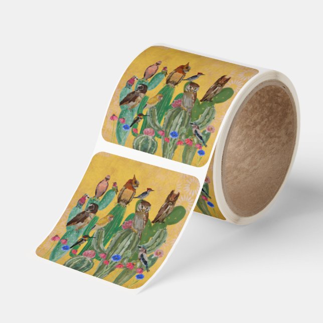 FEATHERS OF DESERT SQUARE STICKER (Roll)