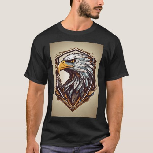 Feathers of Power Hawk Print Fashion T_Shirt