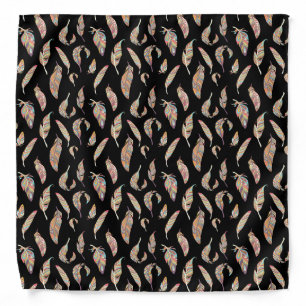 FEATHERS ON BLACK BANDANA