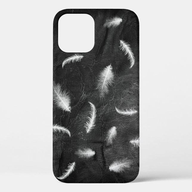 Feathers On Black Leather    Case-Mate iPhone Case (Back)