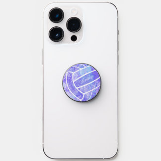 feathers paislies floral pattern purple volleyball PopSocket