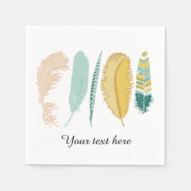 Feathers Paper Napkins (Front)