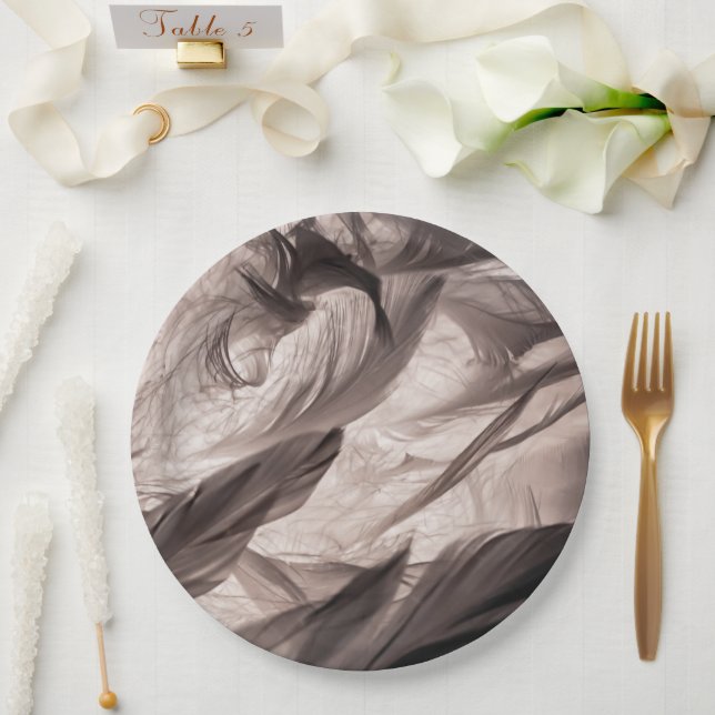 Feathers Paper Plates (Wedding)