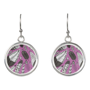 Feathers pattern earrings