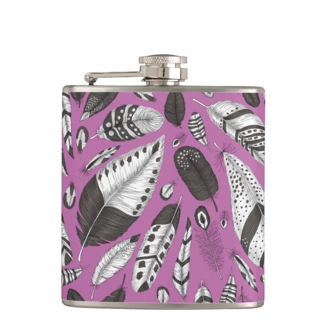 Feathers pattern flask (Front)