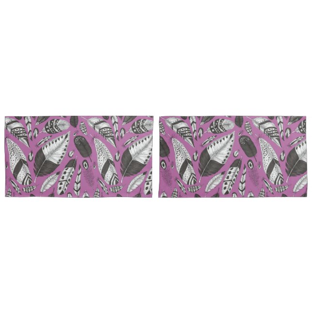 Feathers pattern pillow case (Front-Set)