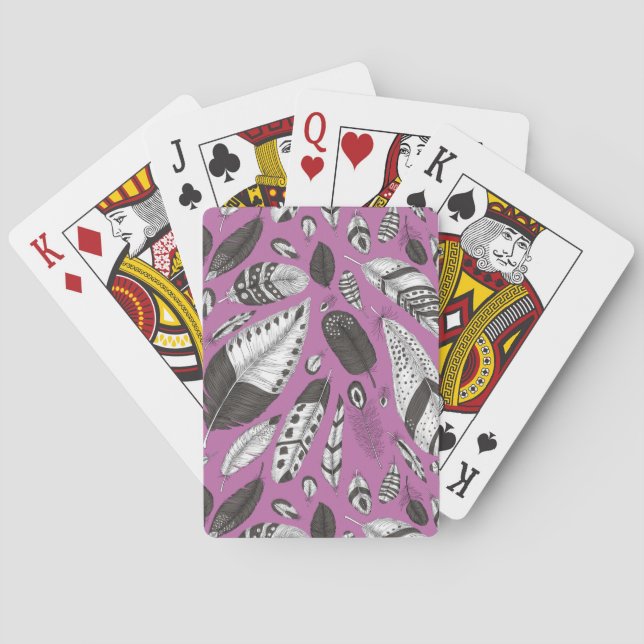 Feathers pattern poker cards (Back)