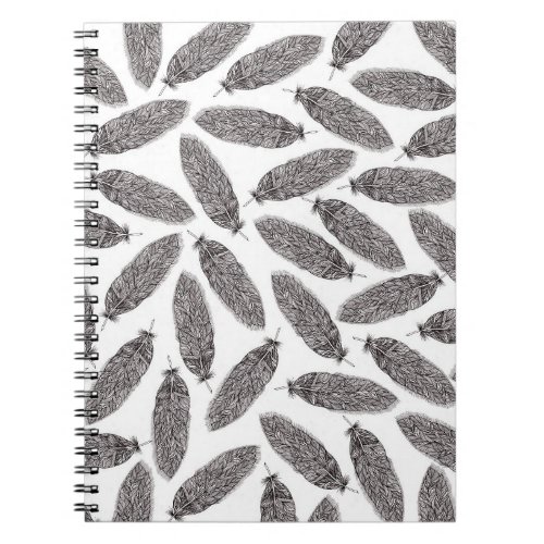 Feathers Pattern white Notebook