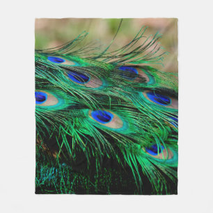 Feathers peacock feathers fleece blanket
