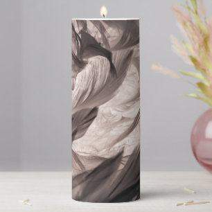 Feathers Pillar Candle