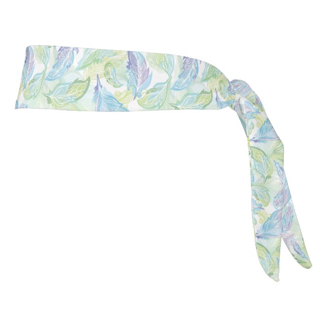 Feathers Print Tie Back Headband (Rotate 90)