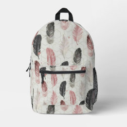 Feathers Printed Backpack