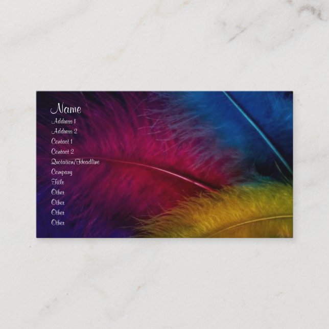 Feathers Profile Card (Front)