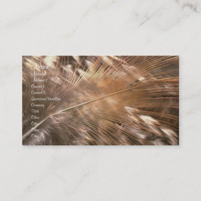 Feathers Profile Card (Front)